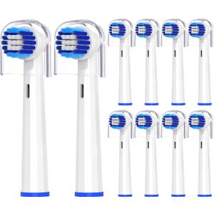 Replacement Toothbrush Heads Compatible with Bitvae R1/R2 - Rotating Electric Brush Heads Compatible with Oral B Braun Pro 500/1000/1500/3000/5000/7000/7500/8000 Series, White, 10 Pack