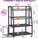 VOPEAK Dumbbell Rack for Home Gym, Adjustable Weight Rack Stand with Wheels, Heavy Duty Steel Storage Organizer for Dumbbells Kettlebells Yoga Mat, with Locking Casters & Side Hooks