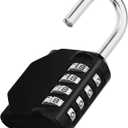 ZHEGE Padlock, Combination Lock 4 Digits, Outdoor Padlock Weatherproof for Gym Locker, Garden Fence Gate (Black) (1P)