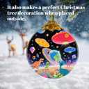 2 x UFO Alien Glass Ornaments, UFO, Dinosaur & Alien Christmas Ornament for Christmas Tree Decor, Holiday Presents, Exchange Ideal Gift for Space & Fantasy Lovers