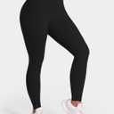 Sunzel Sunlissia Hidden Butt Lifting Scrunch Workout Leggings for Women Crossover High Waist Yoga Pants with Tummy Control (Black)