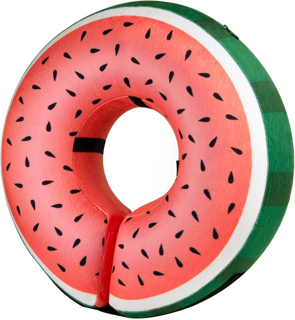 BENCMATE Protective Inflatable Collar for Dogs and Cats - Soft Pet Recovery Collar Does Not Block Vision (X-Large, Watermelom) 