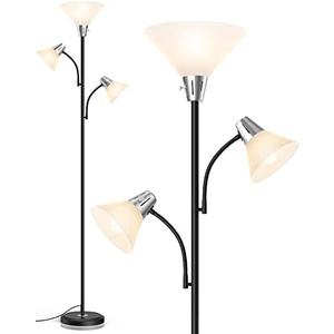 LEPOWER Floor Lamp, Standing Lamp with Replaceable 3000K Energy-Saving, Lamp for Living Room with Adjustable Reading Lights, Modern Bright Floor Lamp for Bedroom, Living Room, Office