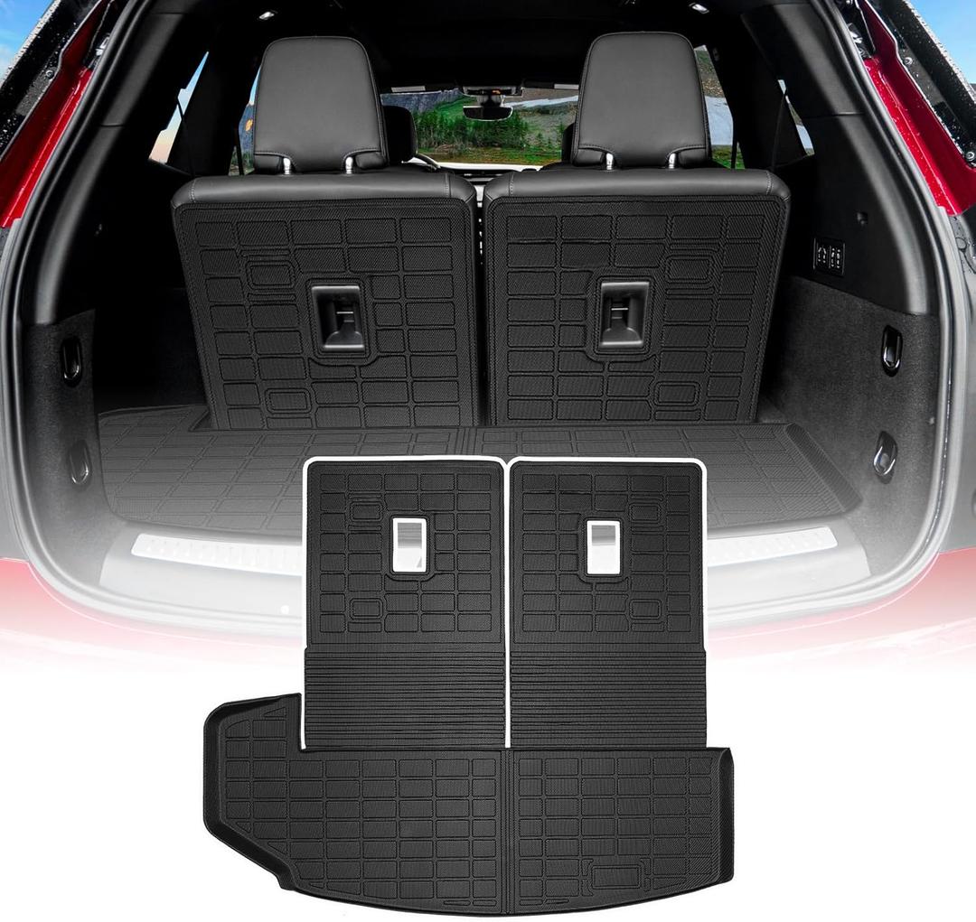 Cargo Liners Backrest Mat for Cadillac XT6 Accessories 2020-2025 with Hook&Loop Rear Trunk Mat Rear Seat Back Cover Protector All Weather Anti-Slip Split Dog Liner