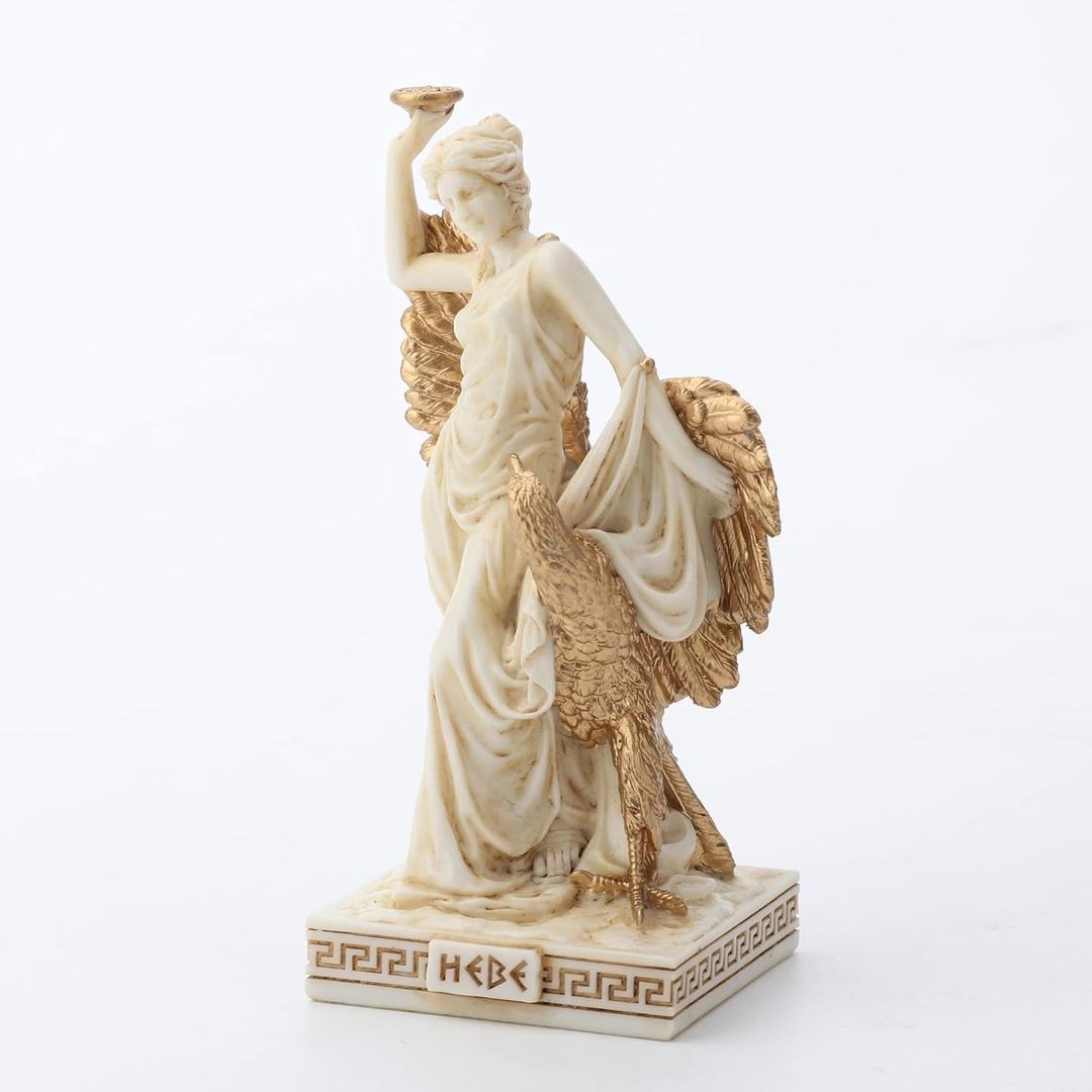 Veronese Design 3 5/8 Inch Greek Goddess Hebe Resin Hand Painted White Gold Miniature Figurine
