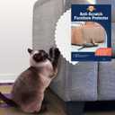 Stelucca Amazing Shields Anti Cat Scratch Furniture Protector - 18 Pack 17 by 12 Couch Protector from Cat Claws w/Twist Pins - Strong, Clear, Easy-to-Apply Scratching Deterrent and Shield for Sofa