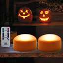 2-Pack Halloween Pumpkin Lights with Remote/Timer - Orange Pumpkin Lights LED Battery Operated Halloween Decor - Jack-O-Lantern Outdoor Decorations