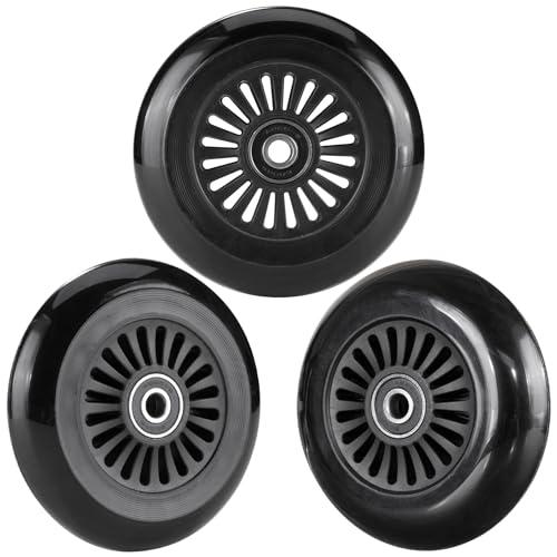 AOWESM Easy Roller Replacement Wheels w/Bearings ABEC-9 for Ez Rollers Classic Drifter Junior New Twist On A Classic Scooters - Set of 3 (Black)