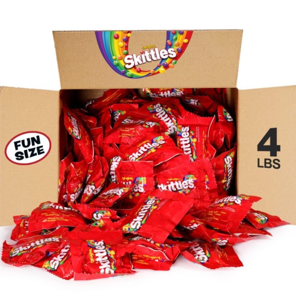 SKITTLES Original Fun Size Summer Chewy Candy, 4LB Bulk Candy Box (4 Pound (Pack of 1))Best By 04/ 2026