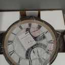 ANDY STAR 24 Inch Outdoor Clocks Waterproof,Large Outdoor Wall Clocks for Patio with Thermometer Combo, Silent Weatherproof Illuminated Metal Clock Battery Operated with Thermometer&Hygrometer, Bronze