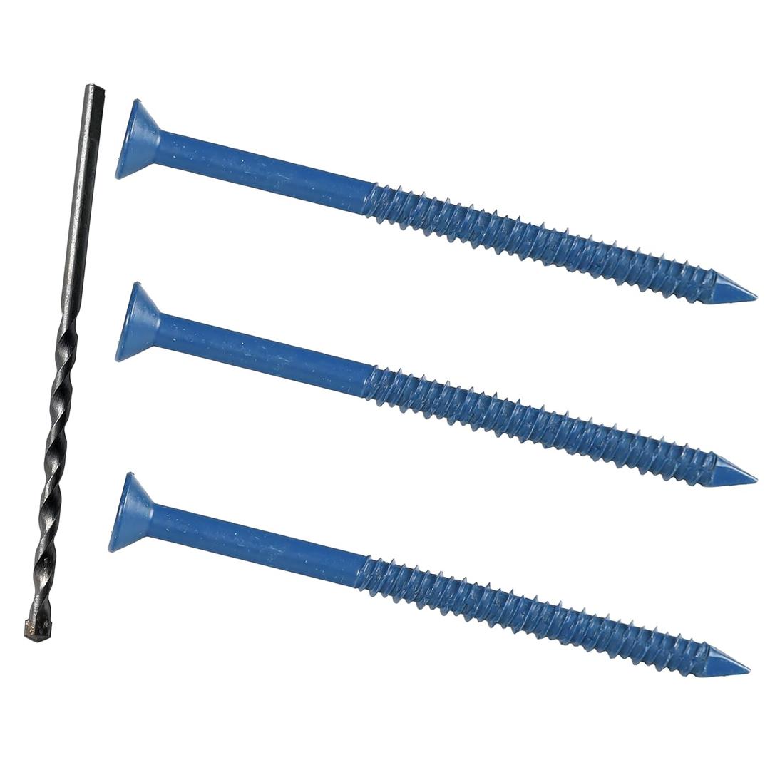 1/4 x 3-3/4" Flat Head Concrete Screw Anchor, for Anchoring to Masonry, Block or Brick (100Pcs)