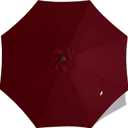 MASTERCANOPY Patio Umbrella 10 ft Replacement Canopy for 8 Ribs-Burgundy Canopy Only