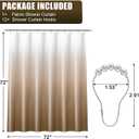 OLANLY Luxury Beige and White Ombre Shower Curtain Sets with 12 Hooks, Waterproof and Washable Decorative Shower Curtains for Bathroom, 72x72 Inches