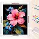 Floral Paint by Numbers Kit for Adults - DIY Hibiscus Flower Painting on Rolled Canvas 16x20 Inches, Acrylic Paint Set, Suitable for Beginners, Tropical Art for Home Decoration or Gifts