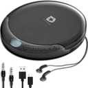 CD Player Portable with 60 Second Anti Skip, Stereo Earbuds, Includes Aux in Cable and AC USB Power Cable for use at Home or in Car