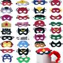 TEEHOME Superhero Masks Party Favors for Kid (15 Packs) Felt and Elastic - Superheroes Birthday Party Masks with 33 Different Types for Children