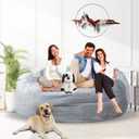 Bean Bag Chair for Adults 5FT,Soft Removable Cover for Teens/Girls Bedroom,Fluffy Giant Round Floor Beanbag Lounger Chairs (No Filler,Light Gray)