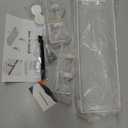 Under Desk Cable Management Tray, Carbon Steel Cord Organizer with Side Round Hole and Trapezoidal Design, Scratch Clips for Office Study Desk (White)