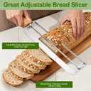 Adjustable Bread Slicer for Homemade Bread - Upgrade Manual Sourdough Bread Knife with Thickness Guide, Bread Bow Cutter with Stainless Steel Serrated Blade for Baguettes Bagels, Ideal Gift for Baker