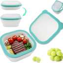 Magnetic Collapsible Silicone Food Storage Containers Reusable Bowls with Lids, Easy Cleaning & Freezer,Bread Box For Kitchen Countertop, Meal Prep Lunch Leftovers Fruit