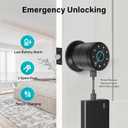 Fingerprint Door Lock, Smart Biometric Door Knob, Keyless keypad Door Lock for Bedroom, Front Door, Home, Office, Apartment-Black