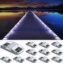AGPTEK Solar Driveway Lights 12 Pack, White LED Deck Lights, Waterproof, Solar Powered, Easy to Install, Outdoor Marker Lights for Warning, Pathway, Garden, Yard