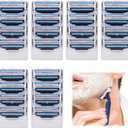 Mach 3 Razor Blade Refills for Men - 24PCS Compatible With Mach3 Razors, Triple-layer Manual Compatible with Mach 3 Razor Blades Refills Pack, Precisi