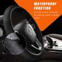 Ziciner Steering Wheel Cover, Soft Leather Premium Durable Elastic Auto Wheel Cover Protector, Stretch Breathable Anti-Slip Lining, Universal 14.5-15 inch Car Interior Accessories (Gray)