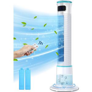 FANCOLE 43INCH Evaporative Air Cooler with LED Screen, 15H Timer for Auto off, 4 Modes, 3 Speeds Swamp Cooler Air Conditioner, Touch and 20FT Remote, 70 Wider Oscillating Fan for Bedroom Office Study