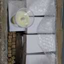 Sabary 10 Sets/ 20 Pcs Wooden Lantern Candle Holders with Candles for Wedding Decoration Vintage Table Centerpiece Farmhouse Rustic Candle Lantern for Indoor Fireplace Dining Party Decor (Caramel)