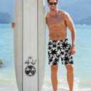 Goodstoworld Men's Funny Swim Trunks with Compression Liner 2 in 1 Quick-Dry 9" Stretch Shorts with Three Pockets (White, XL)