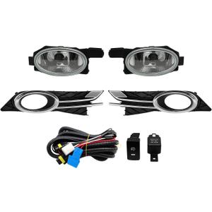 Nakkaa Front Fog Light Assembly Compatible with Odyssey Van 4-Door 2014-2017 with Passenger and Driver Side Lamp Cover and Wiring Harness and Switch HO2592137 HO2593137