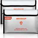 Fireproof Money Bag 4200F - Heat Insulated, 9.8 x 6.5" Small Fireproof Document Bag with Waterproof Zipper, Fireproof Bag with Reflective Strip and Fireproof Edeging, Fire Pouch Set for Valuables