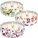 Citronella Candle Outdoor, Large 3-Wick Citronella Candles for Patio, Garden, Camping, Indoor Outside Decorative, Natural Soy Wax with Citronella Oil, 240 Hour Burn Time, 36oz, 3-Pack