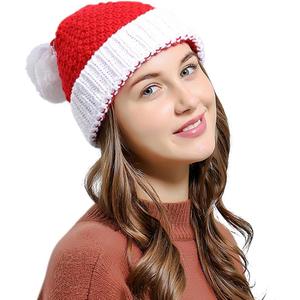 HINDAWI Christmas Santa Hat for Adult Women Men Kids Girl Boy Xmas Ski Knit Warm Hat Festive Holiday Cap