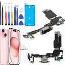 Dock Connector for iPhone 15 Charging Port Replacement for iPhone 15 A3090 A2846 A3089 A3092 USB Charger Board Flex Cable Assembly Accessories with Repair Tools