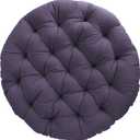 Sorra Home Tufted Papasan Cushion - Bucket & Moon Chair Comfy Round Cushion - Floor Pillow with Plush Foam for Indoor Furniture (Frame Not Included) - Dark Lilac (48" x 48" x 4")