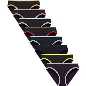 Finihen Girls Cotton Bikini Panties For Teens Hipster Briefs Toddler Underwear Comfortable Multipacks (16)