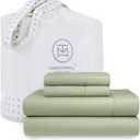 Threadmill Cotton Full Size Sheet set| 100% Cotton Sheets for Full Size Bed | Solid Sateen Full Bed Sheets Set with 16 Elasticized Deep Pocket | Soft Breathable 4-Piece Cooling Sheet Set | Sage Green