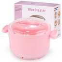 Silicone Wax Warmer for Hair Removal, Foldable Hot Wax Melter Machine for Hard and Soft Wax Beads, 18.6oz Electric Waxing Kit Fast Heating Silicone Pot for Full Body, Legs, Face, Eyebrows & Bikini (Pink Circle)
