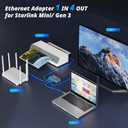 Multi Ports Starlink Gen 3/ Starlink Mini Ethernet Adapter for Wired External Network, 4 Ports Starlink Ethernet Adapter 1 to 4 [4 Devices Networked Simultaneously] - Up to 1 Gbps