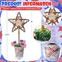 Lineshading 3 Pcs 4th of July Table Decorations USA Memorial Day Decor 250th Anniversary Patriotic Tiered Tray Centerpieces Rustic Farmhouse Rattan Star Desk Potted Decor for Memorial Day 4th July