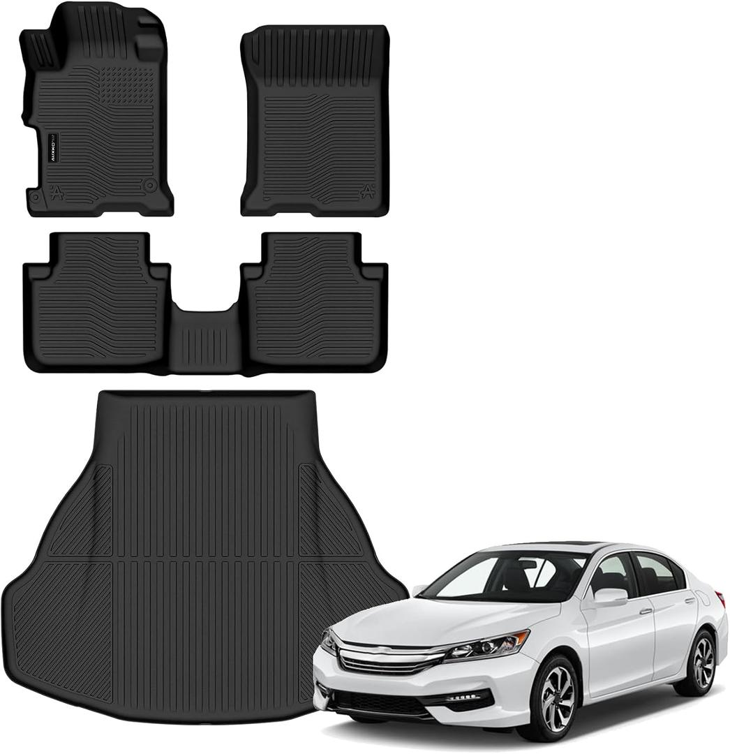 AUXKO All Weather Floor Mats Cargo Mat for Honda Accord Sedan 2013-2017