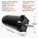 UST1102 1 Hp Up-Rated Swimming Pool Pump Motor Replacement for Century, A.O. Smith, Hayward Super Pump, Super II, Max-Flow,115/230V Pool Motor with Seal Kit SP2607X10 56J Frame, 3450RPM Motor