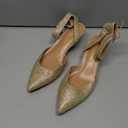 DREAM PAIRS Kitten Heels for Women Low Heel Dress Shoes Wedding Dress Closed Toe Pump Shoes Luna (6.5, Gold/Glitter)