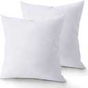 QUBA LINEN Throw Pillow Inserts (Set of 2, White), 20x20 Inches - Premium Cushion Fillers for Sofa, Bed, and Home Décor (20x20 Inch (Pack of 2))