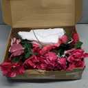 90 Pcs Hot Pink Velvet Rose Artificial Flowers with Long Stems, Fake Silk Roses Real Touch Fake Roses Florals for Birthday Wedding Bouquet Party Arrangement Decorations