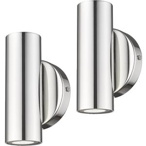 2-Light Wall Sconce, Indoor Up and Down Wall Lamp, Polished Chrome Wall Light for Bedroom Bathroom Stair Entryway (2 Pack), WL4830-2W-PC-2PK