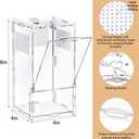 VERTUPET Jumping Spider Enclosure, 4''x4''x8'' Acrylic Arboreal Reptile Tank, Habitat Transparent Enclosure Breeding Box with Locking Vivarium Latch for Frog, Crickets, Snails
