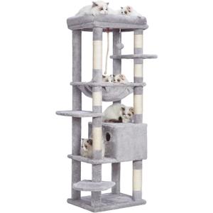 Heybly Cat Tree for Large Cats 20 lbs Heavy Duty,60 inches XXL Cat Tower for Indoor Cats,Multi-Level Furniture Condo with Big Padded Plush Perch,Cozy Basket HCT050W (Light Gray) Heybly Cat Tree for Large Cats 20 lbs Heavy Duty,60 inches XXL Cat Tower for Indoor Cats,Multi-Level Furniture Condo with Big Padded Plush Perch,Cozy Basket HCT050W (Light Gray)